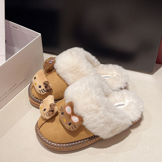 Fuzzy Kitty Charm Clog Slippers