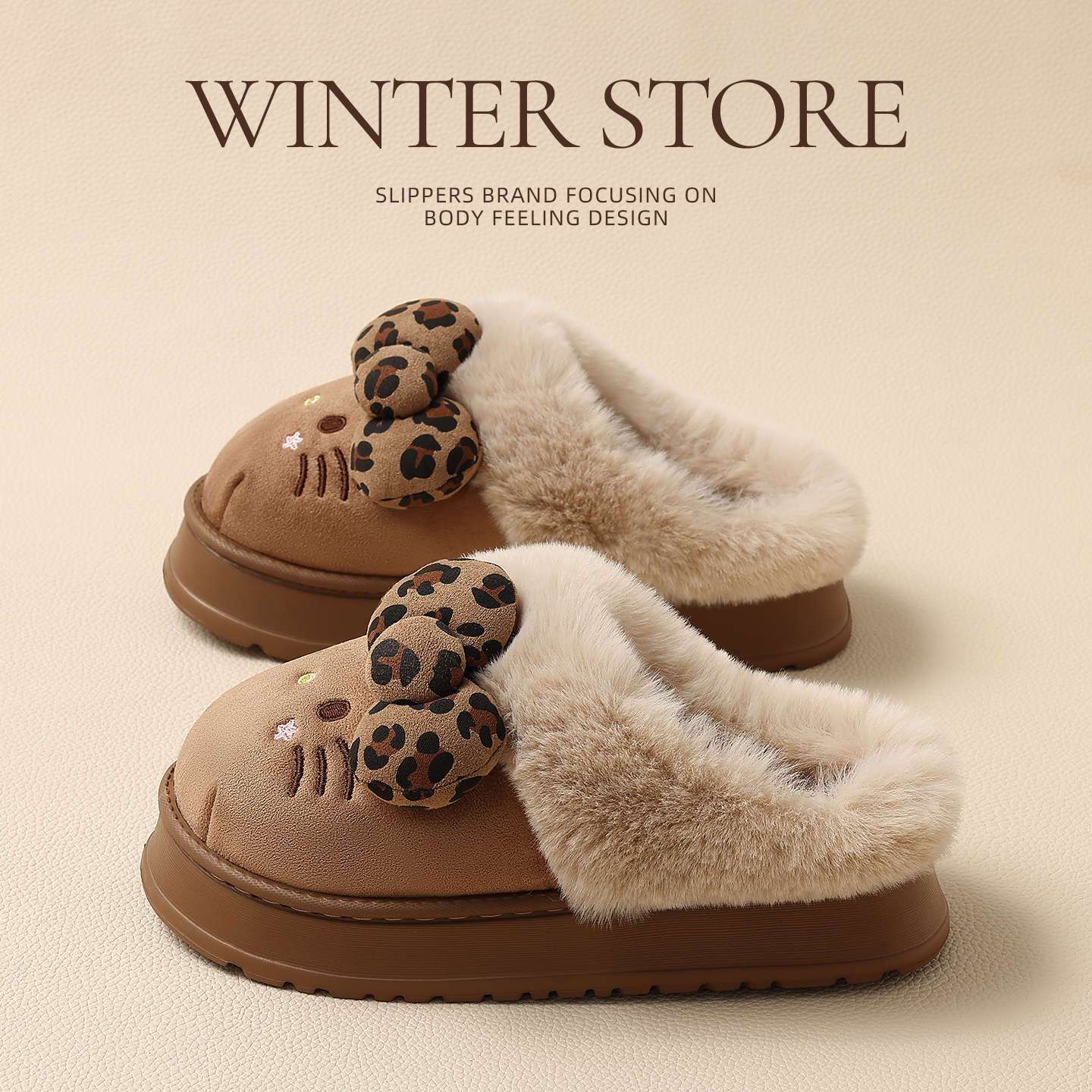 Cozy Kitty Plush Slippers